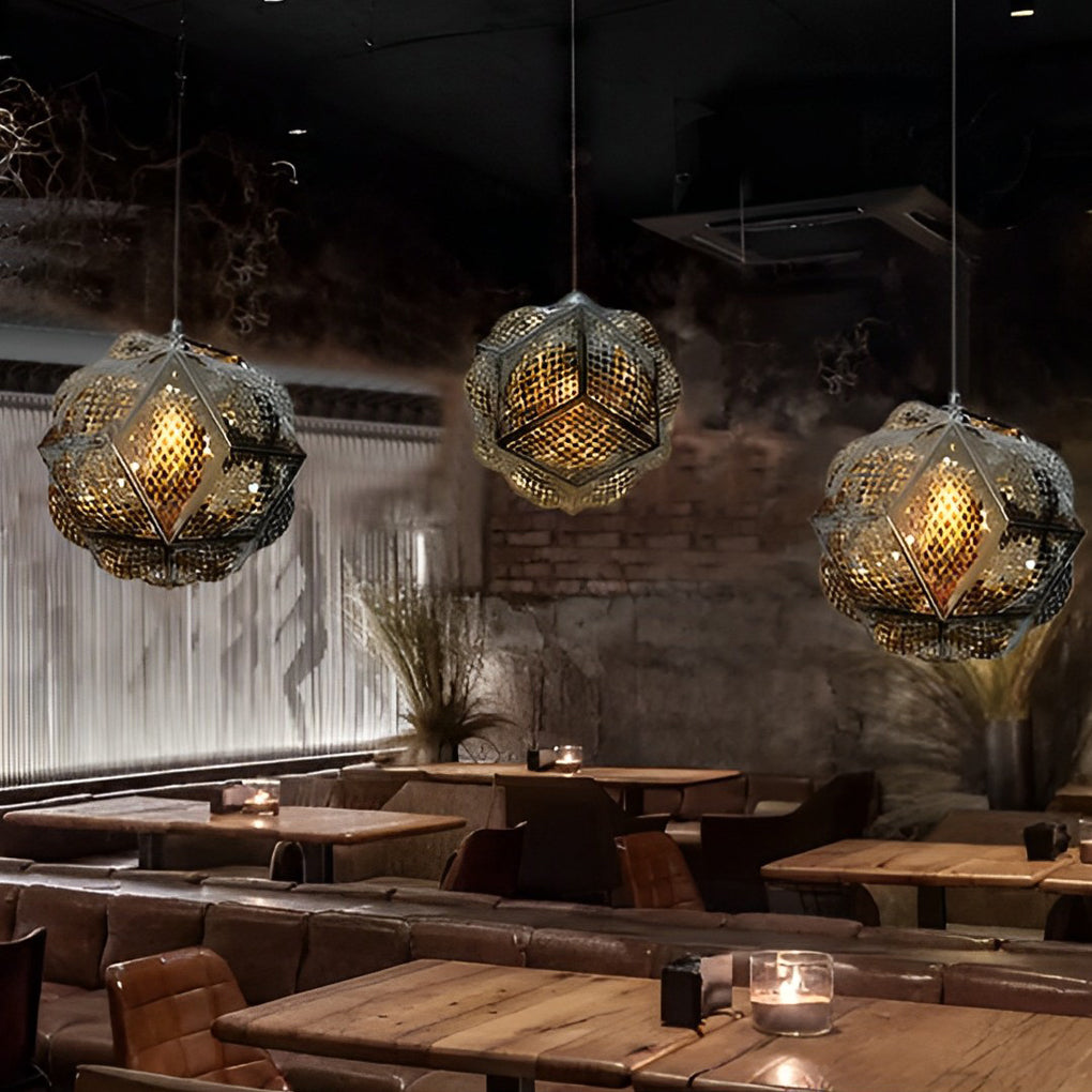 Polyhedron Pendant Light Modern Irregular Sphere Ceiling Light