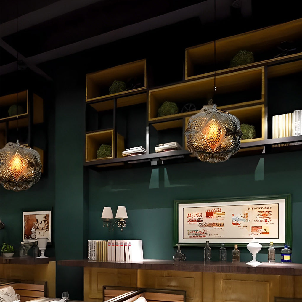 Polyhedron Pendant Light Modern Irregular Sphere Ceiling Light