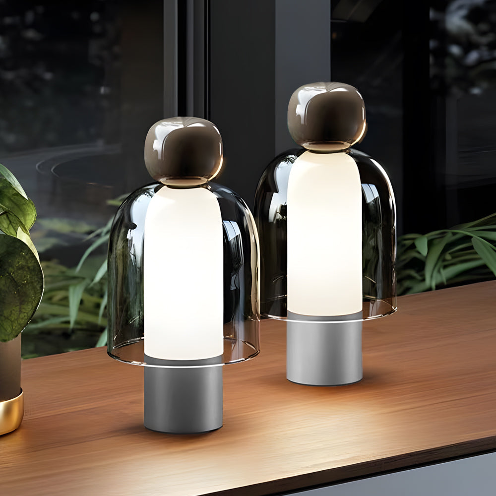 Portable Glass Table Light Human Shape LED Metal Lamp