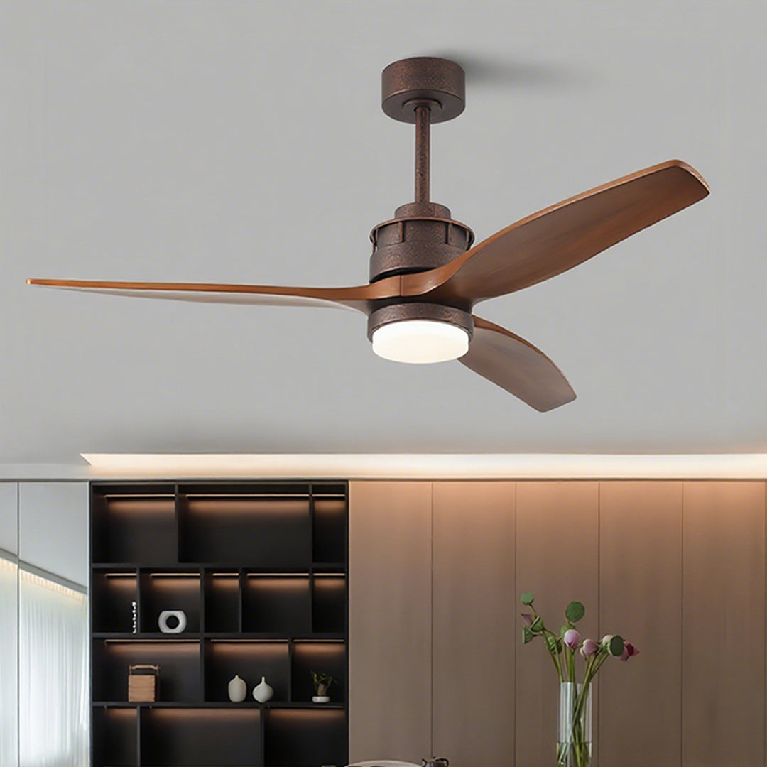 3-Blade Ceiling Fans with Light Remote Control Wood Fandelier