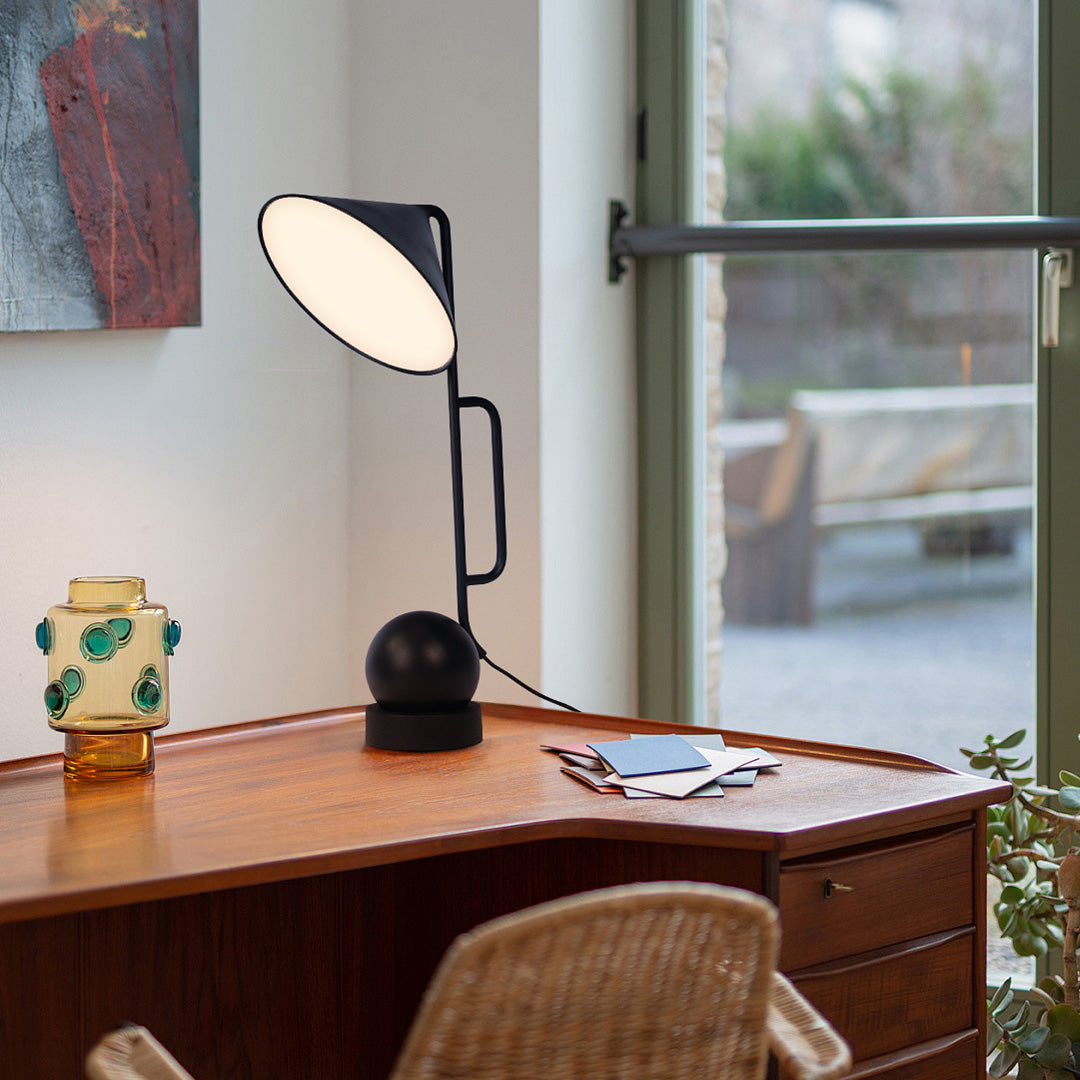 Black Metal Desk Lamp Creative LED Industrial Style Black Study Lamp
