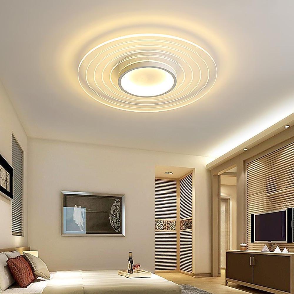 Multiple Circles Dimmable LED Modern Flush Mount Lighting Ceiling Lights for Bedroom