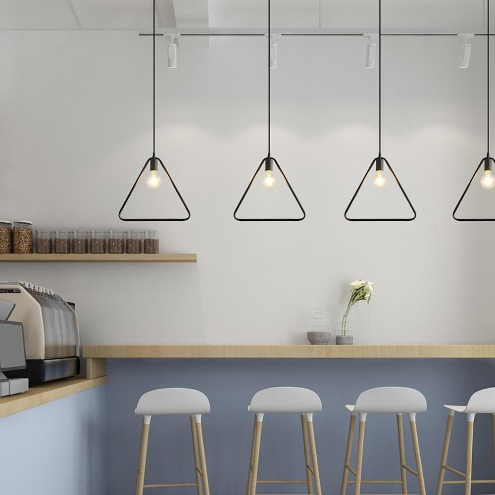 Metal Black and Gold Ceiling Light Rounded Square Pendant Lighting