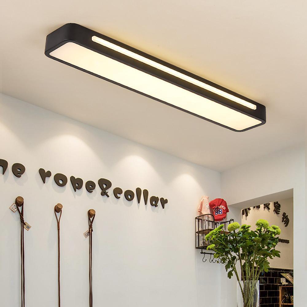 Black/White Rectangular LED Flush Mount Ceiling Lighting