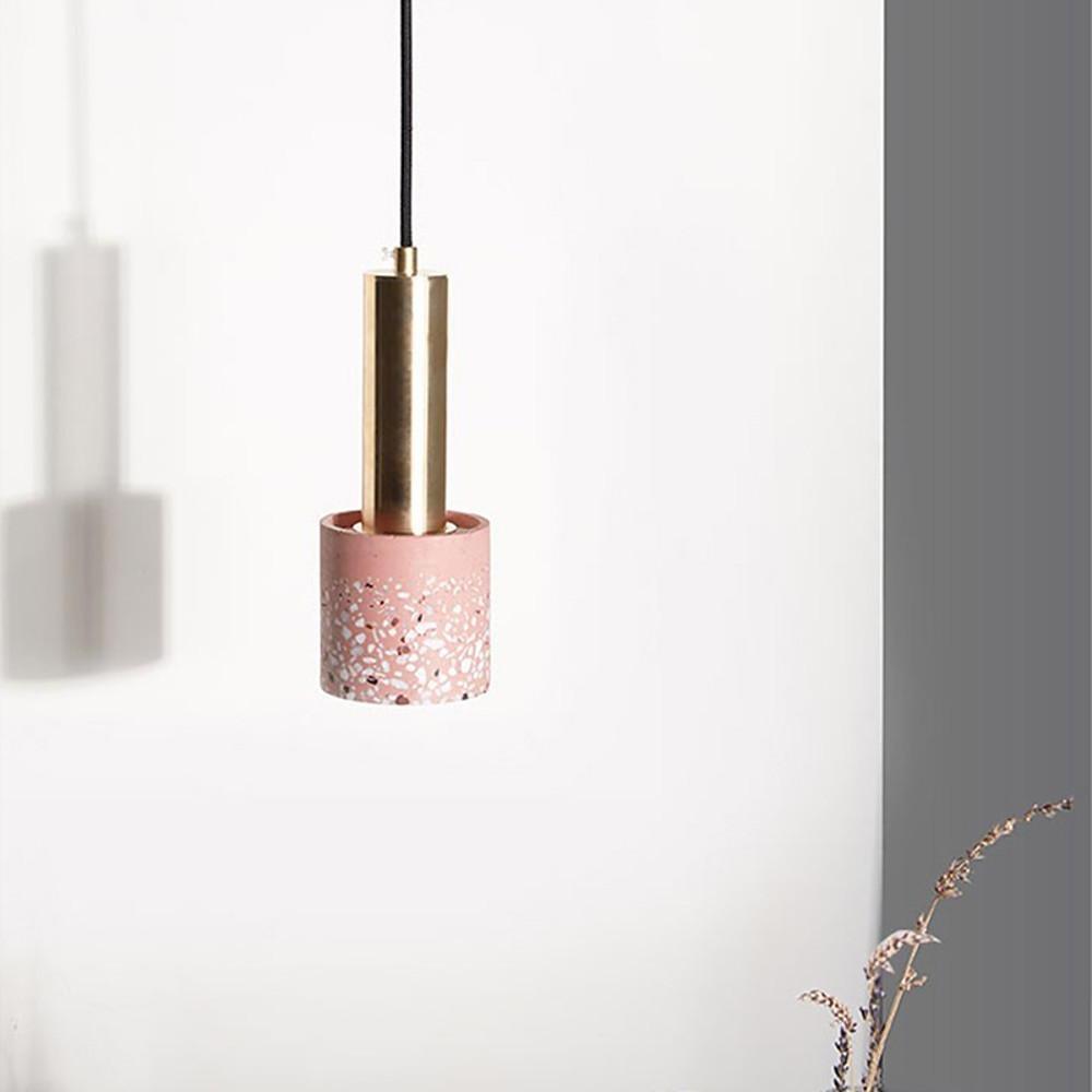 Cylinder Concrete LED Electroplated Nordic Pendant Light