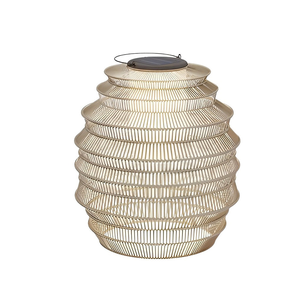 Rattan Outdoor Lantern Modern Waterproof LED Solar Light