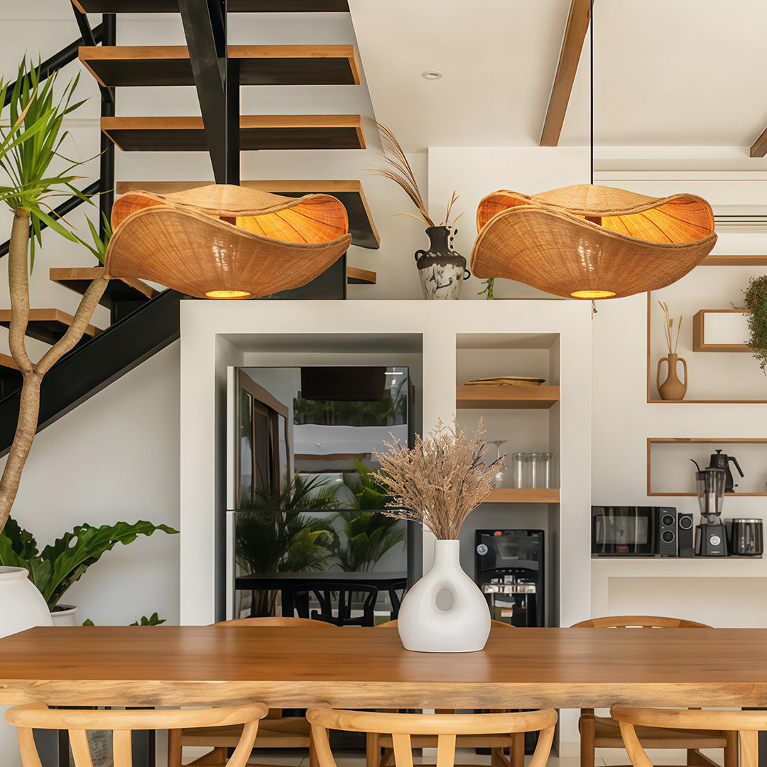 Rattan Pendant Light Fixtures Wabi-Sabi Creative Ceiling Light