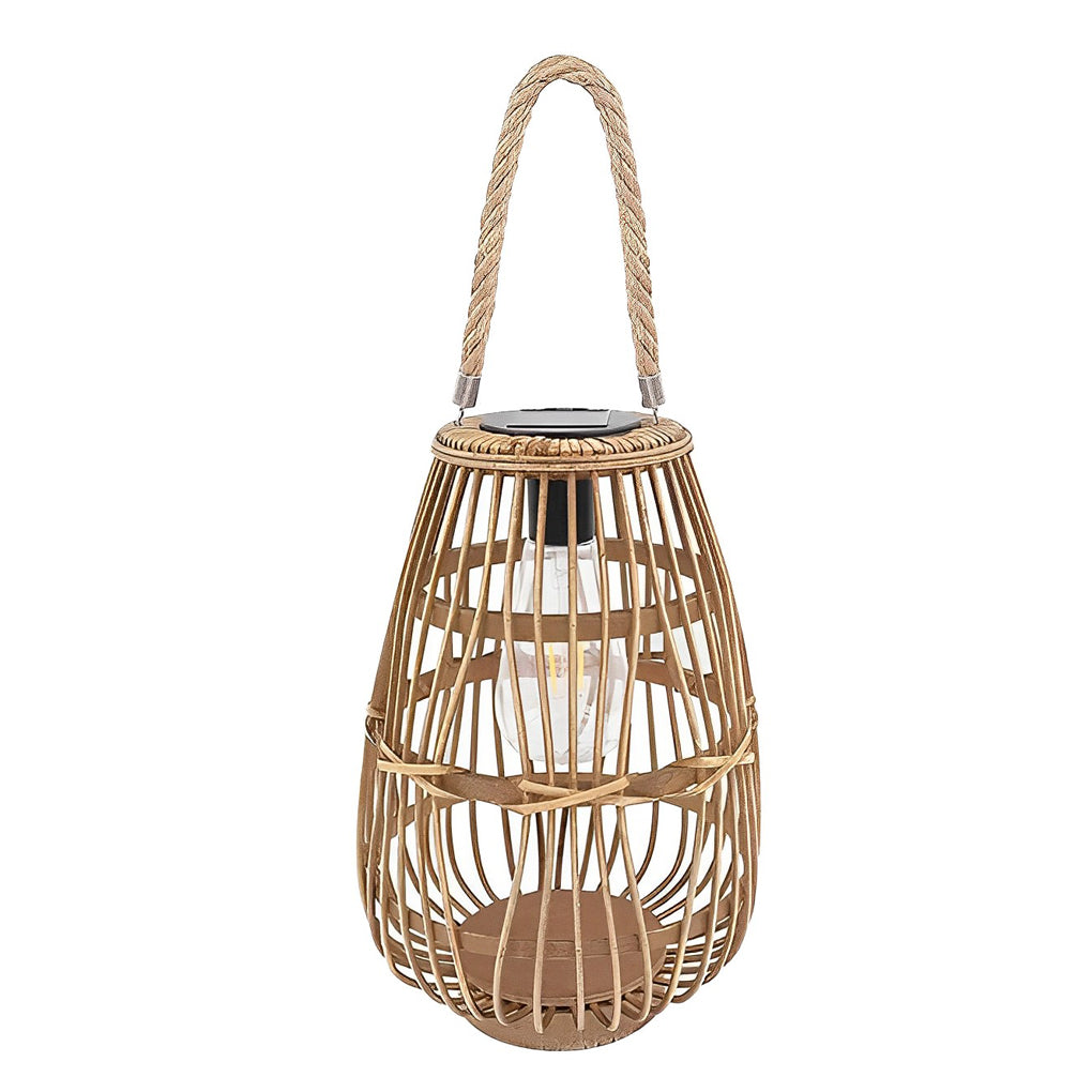 Rattan Solar Lantern Portable Waterproof Vintage Light