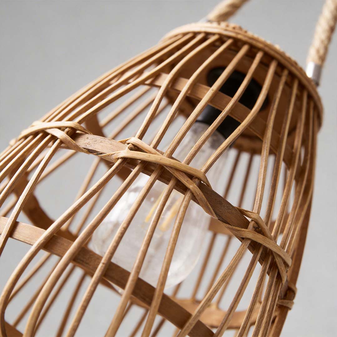 Rattan Solar Lantern Portable Waterproof Vintage Light