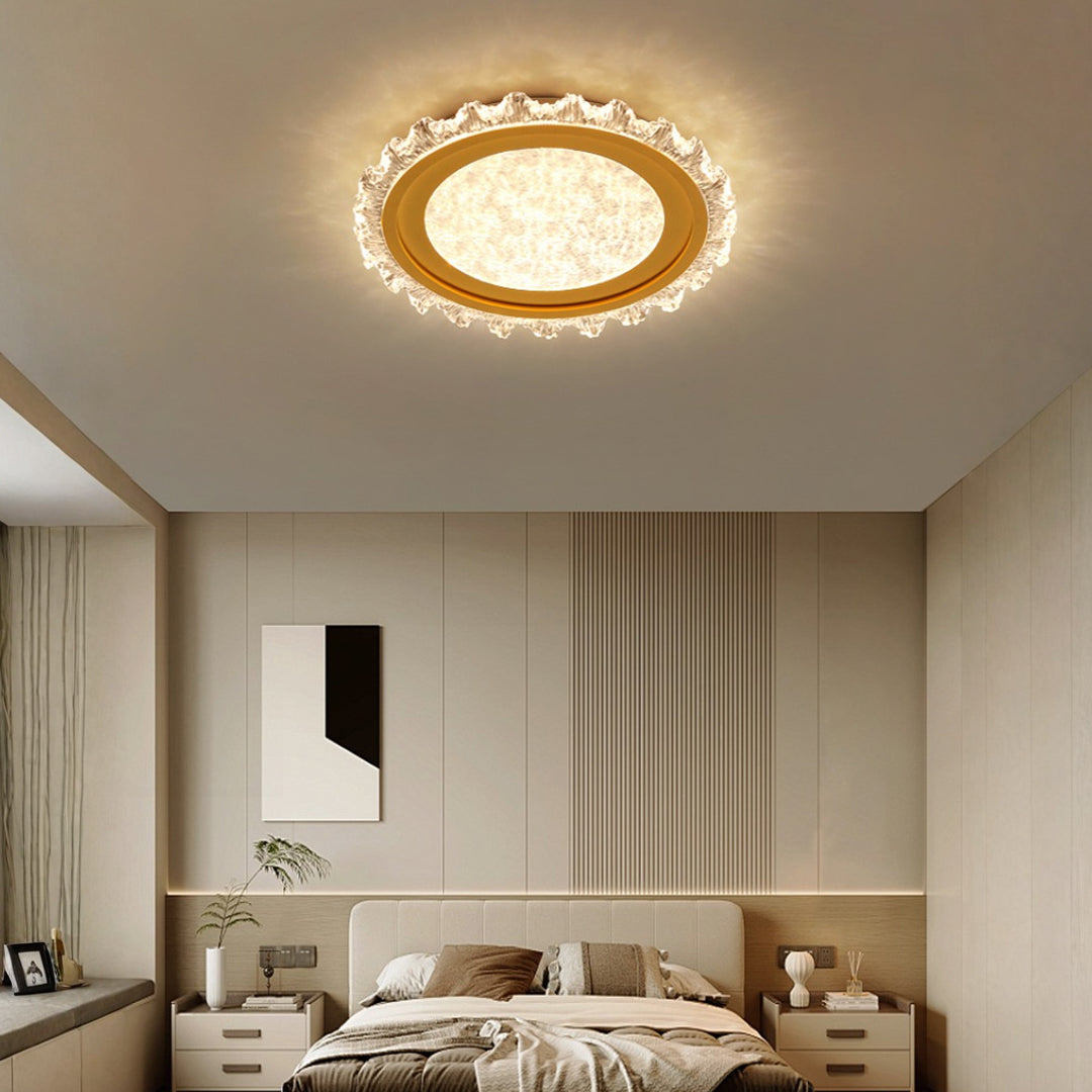 White Round LED Ceiling Light French wide-spectrum Ultra-Thin Flush Mount Light