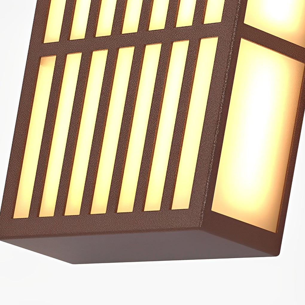 Rectangle LED Outdoor Wall Light Retro Grid Waterproof Light