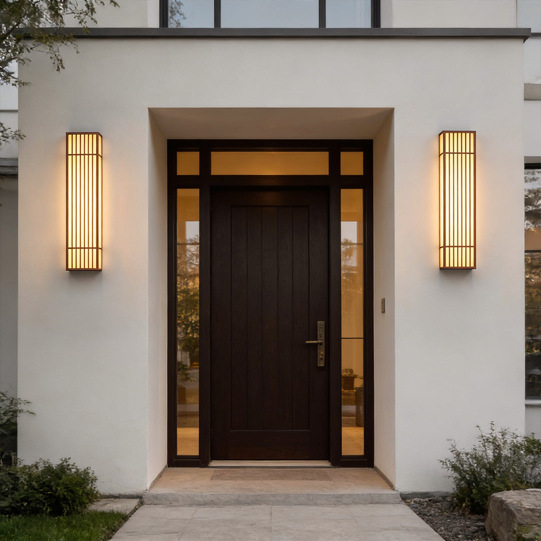 Rectangle LED Outdoor Wall Light Retro Grid Waterproof Light