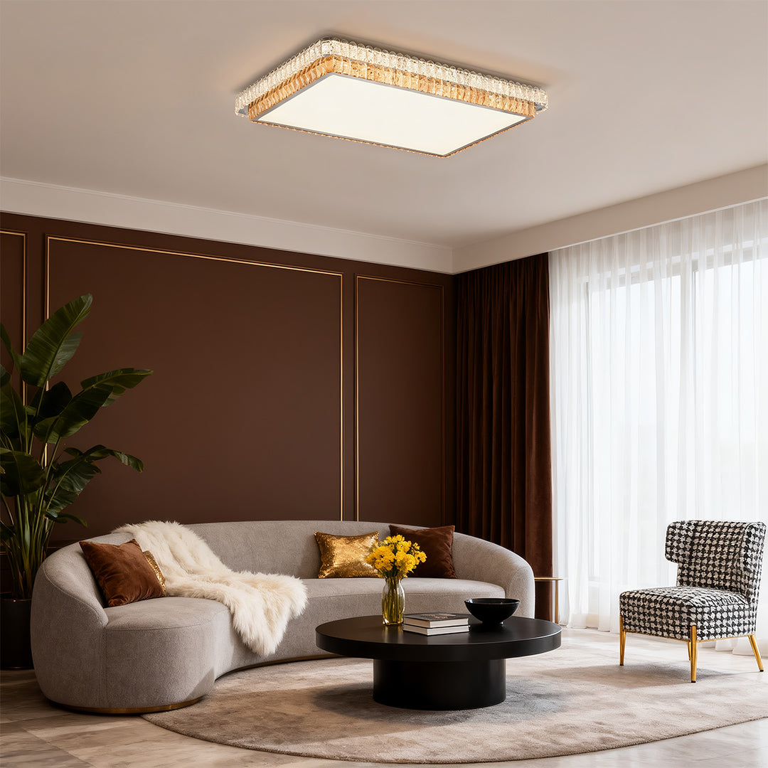 Flush Mount Ceiling Light Modern Luxury Minimalist Crystal LED Lamp