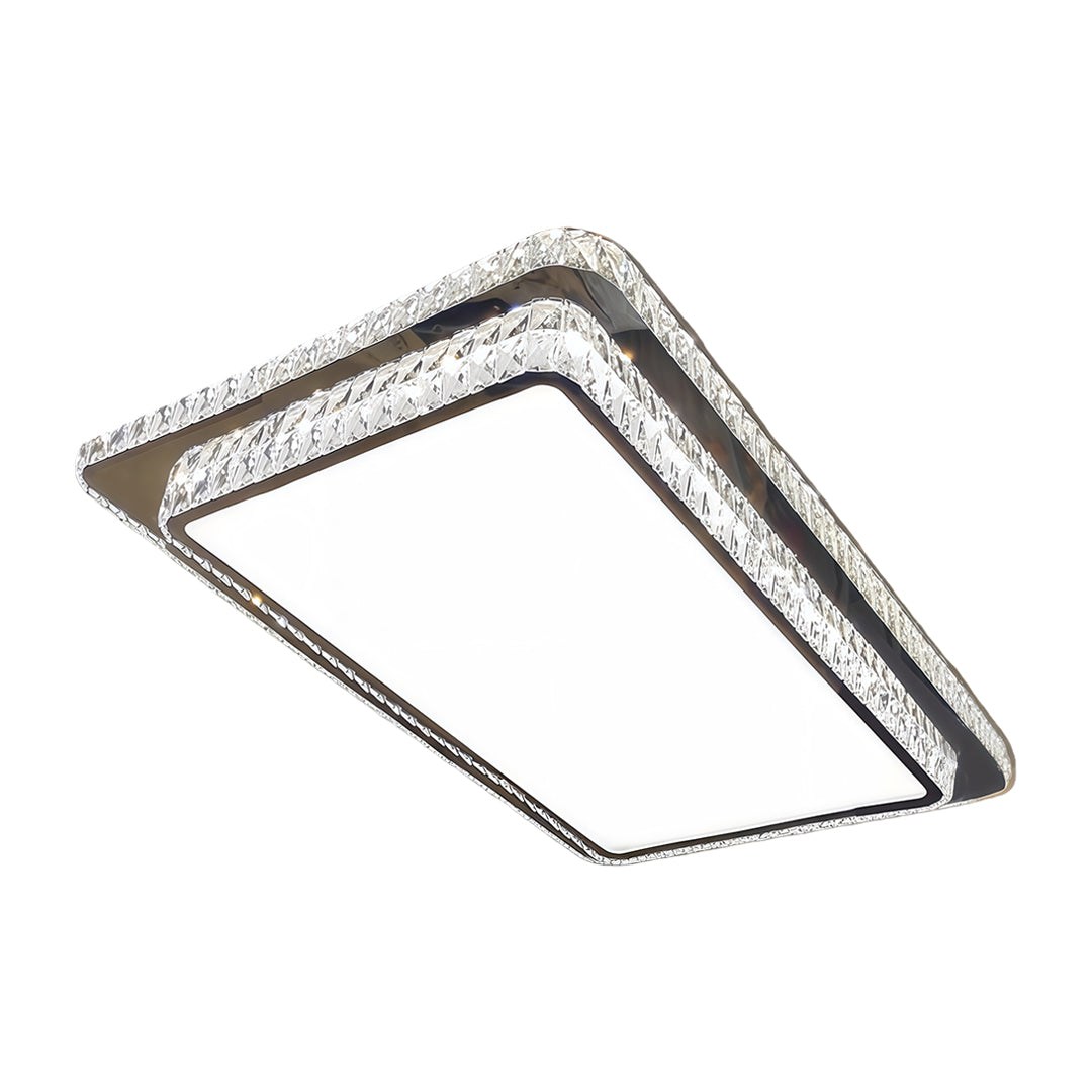 Flush Mount Crystal Light Fixture Luxury Stainless Steel Lamp