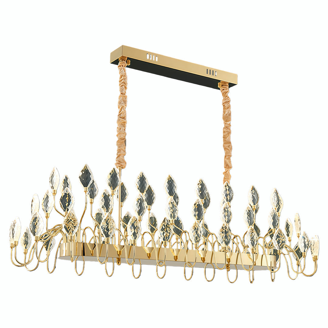 Gold LED Chandelier French Light Luxury Crystal Ceiling Light