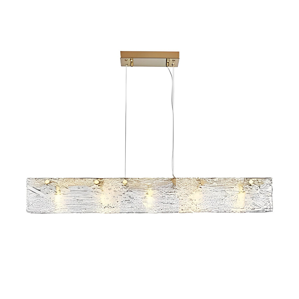 Rectangular Glass Chandelier Modern LED Luxury Ceiling Light