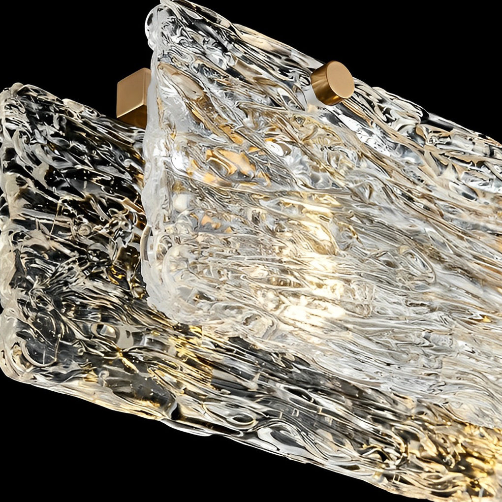 Rectangular Glass Chandelier Modern LED Luxury Ceiling Light