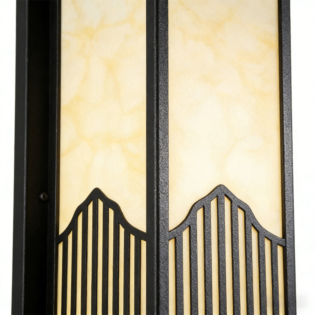 Rectangular Outdoor Sconce Solar-Powered Metal Light