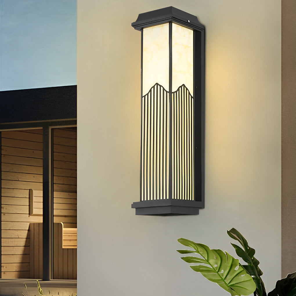 Rectangular Outdoor Sconce Solar-Powered Metal Light