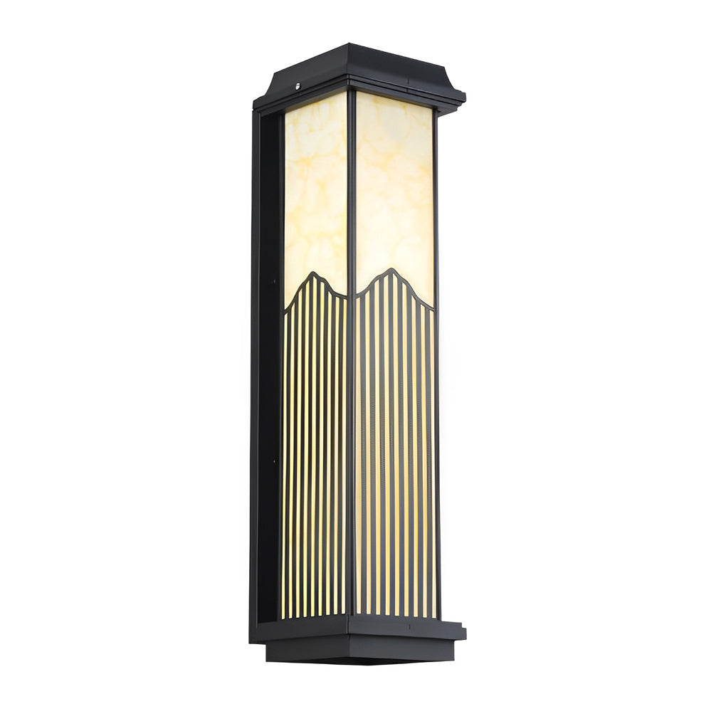 Rectangular Outdoor Sconce Solar-Powered Metal Light