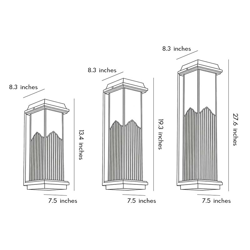 Rectangular Outdoor Sconce Solar-Powered Metal Light