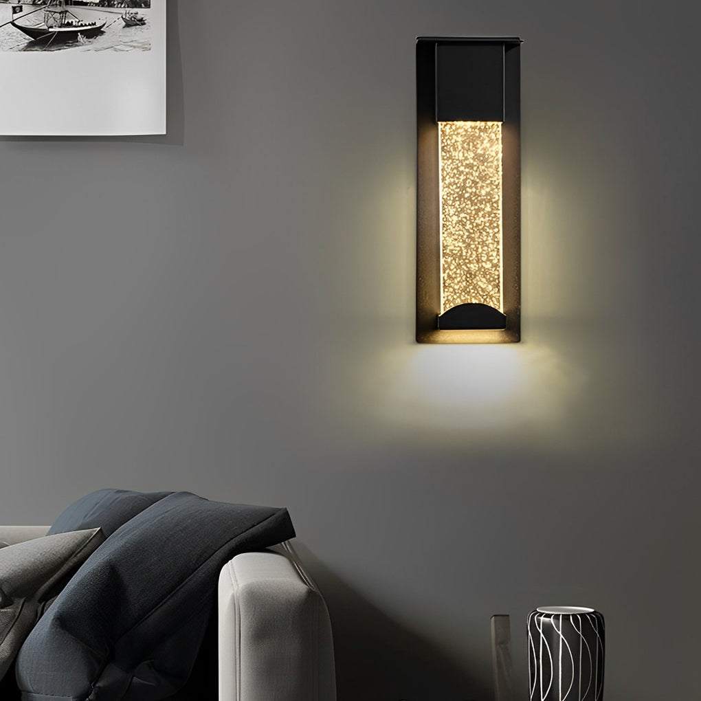 Rectangular Outdoor Wall Lights Minimalist Bubble Glass LED Light