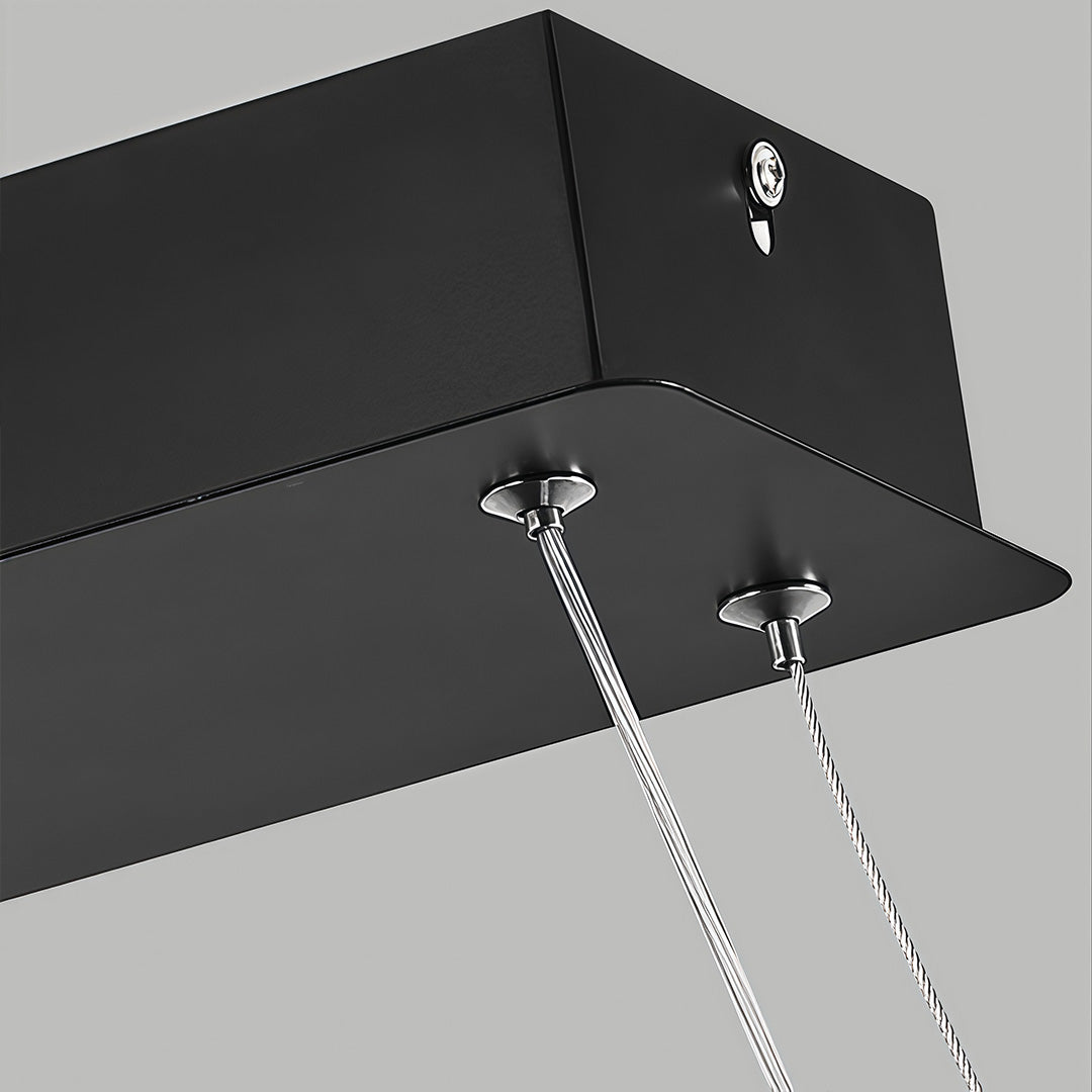 Rectangular Pendant Light LED Black Modern Ceiling Light