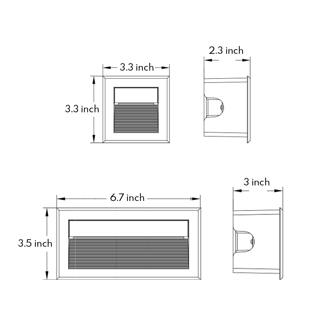 Square Recessed Step Lights Outdoor