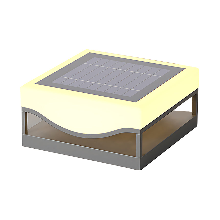 Contemporary Outdoor Pillar Lights Waterproof Solar-Powered