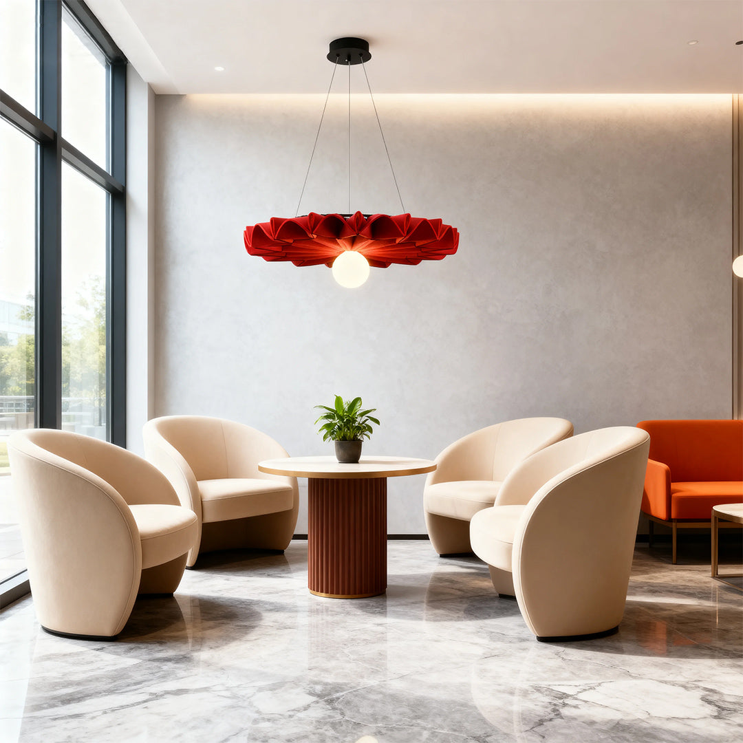 Cloth Chandelier Large Diameter Noise Reduction Felt Ceiling Lights