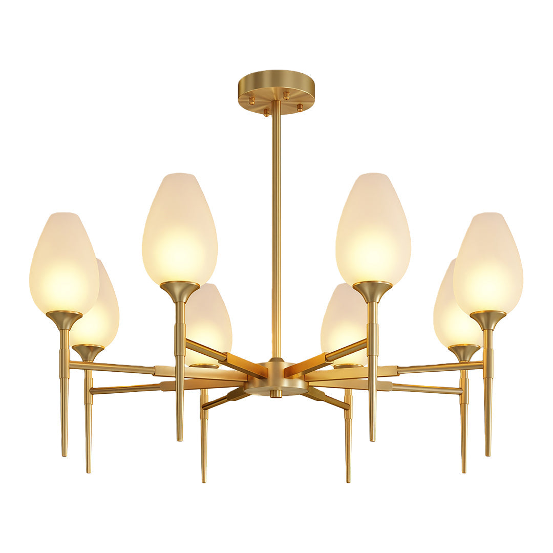 Glass Modern Chandelier Luxury Brass Minimalist Ceiling Light