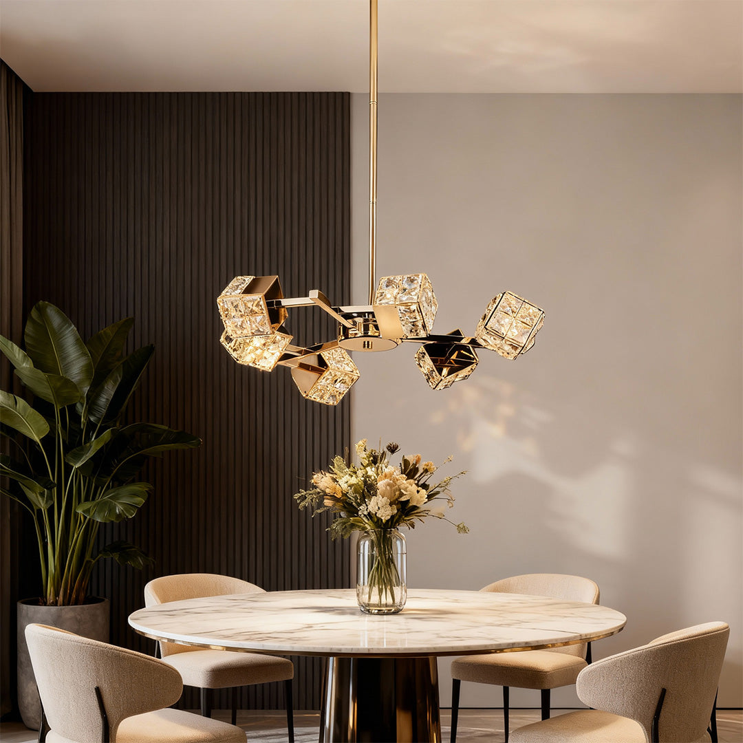 Luxury Chandeliers Crystal Modern Cube Ceiling Light
