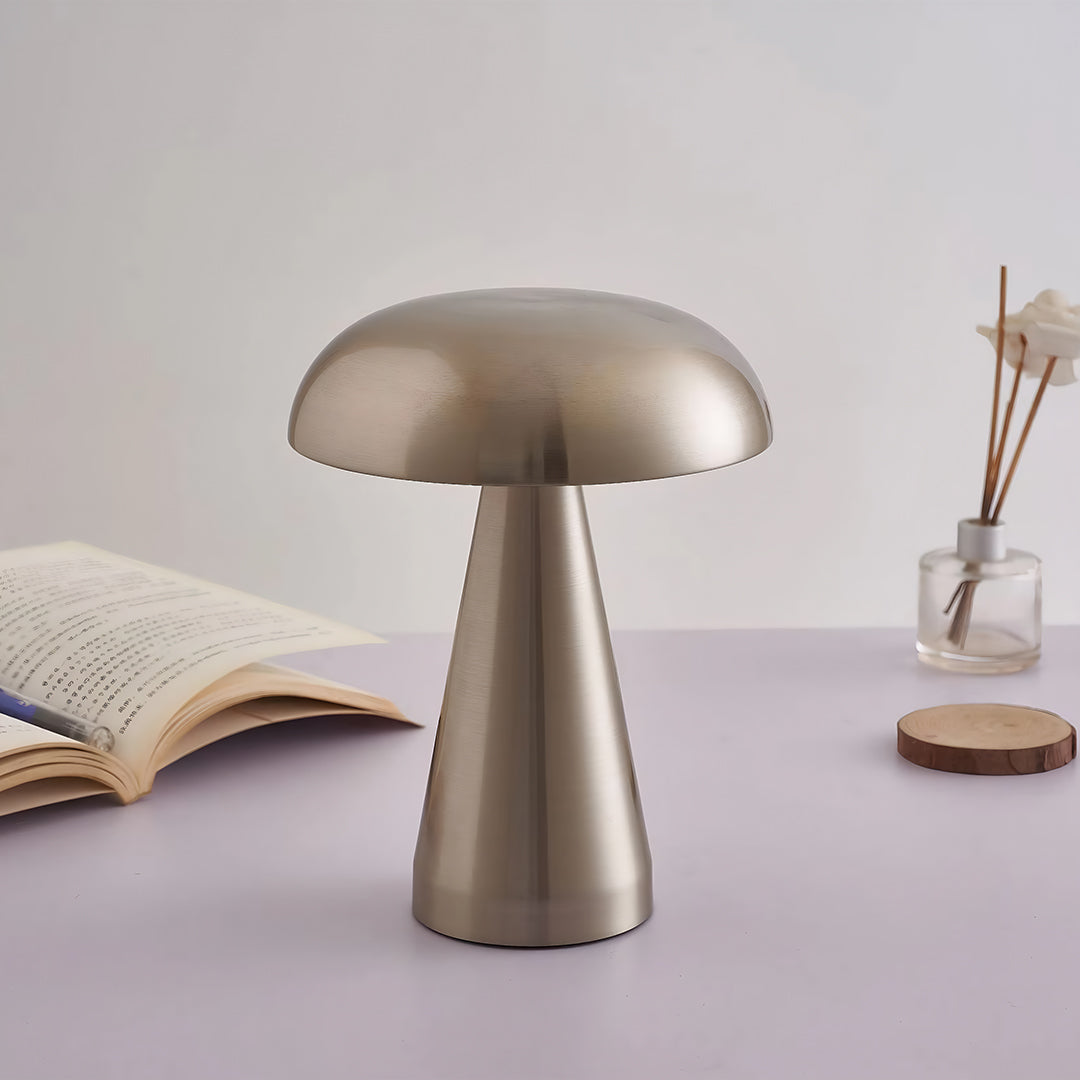Retro Metal Table Lamp Mushroom Dimmable Creative Design Iron Light