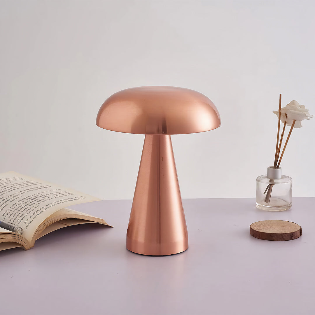 Retro Metal Table Lamp Mushroom Dimmable Creative Design Iron Light