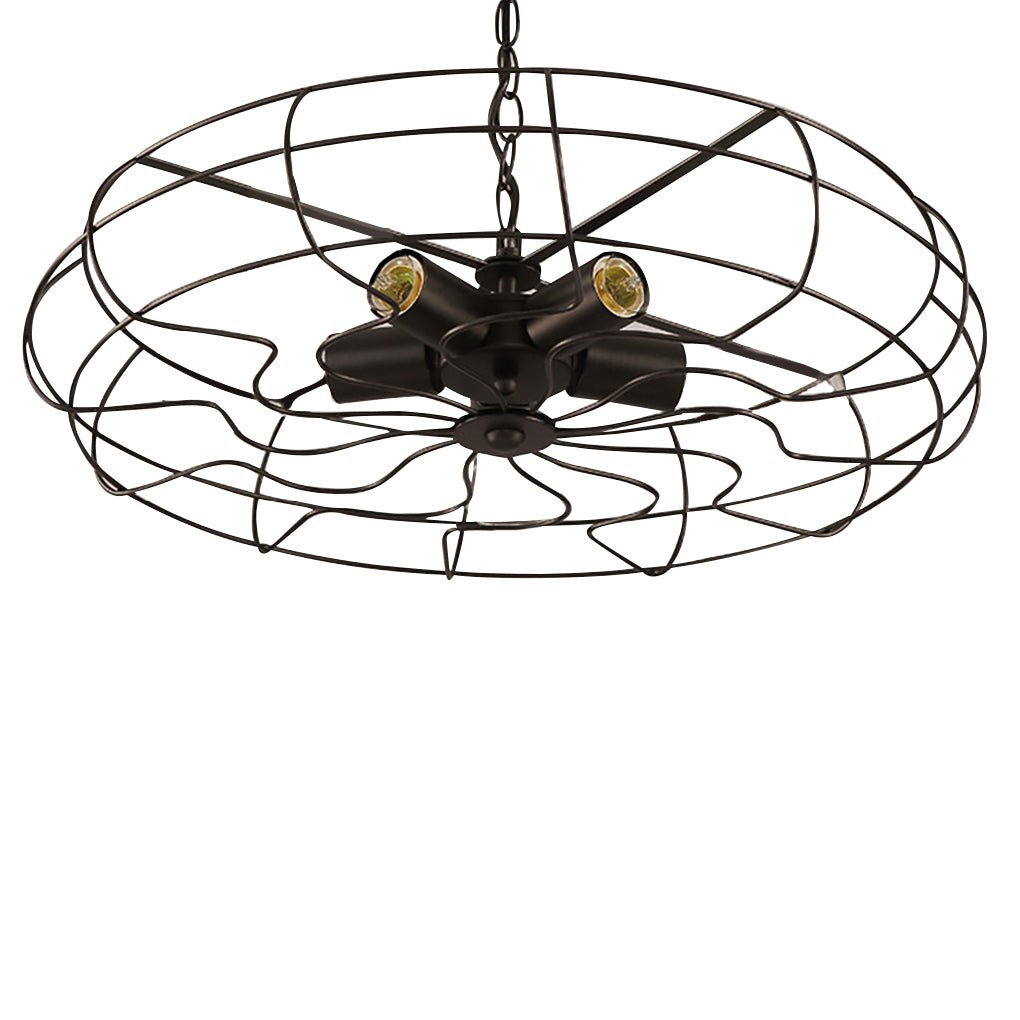 Retro Nostalgic Creative Personality Industrial Ceiling Fan Chandelier for Cafe Restaurant