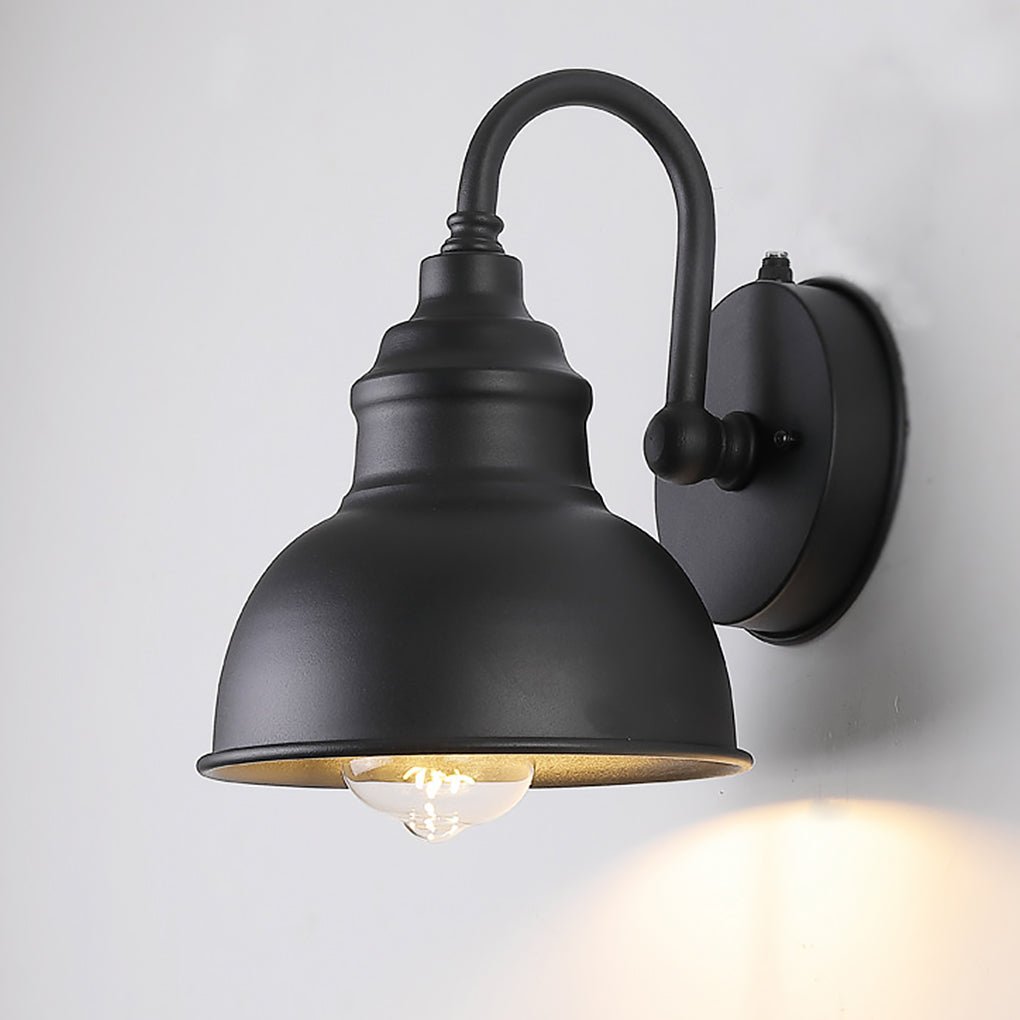 Matte Black Gooseneck Light Industrial Outdoor Light