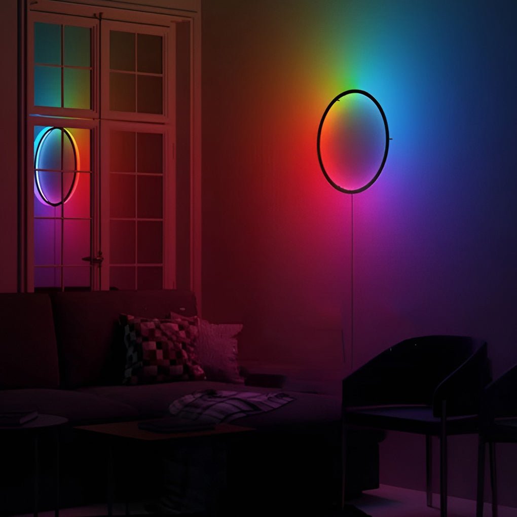 RGB LED Ring Well Light Modern Black Decorative Light