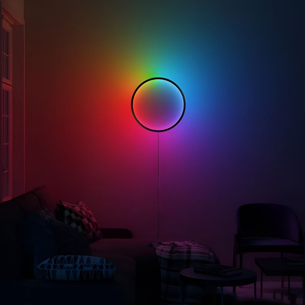 RGB LED Ring Well Light Modern Black Decorative Light