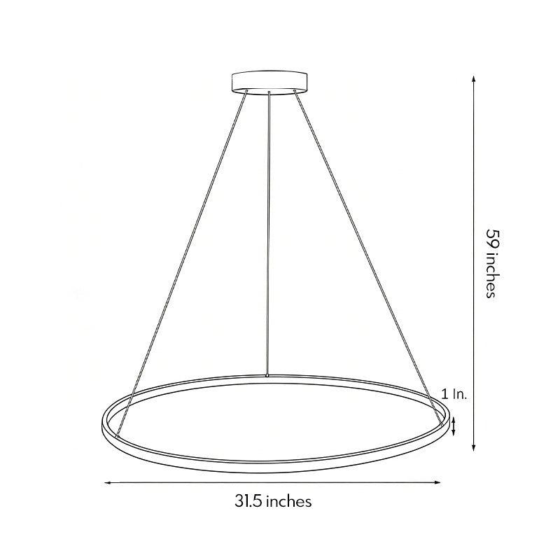 Ring Chandelier LED LED Modern Single-Head Metal Light