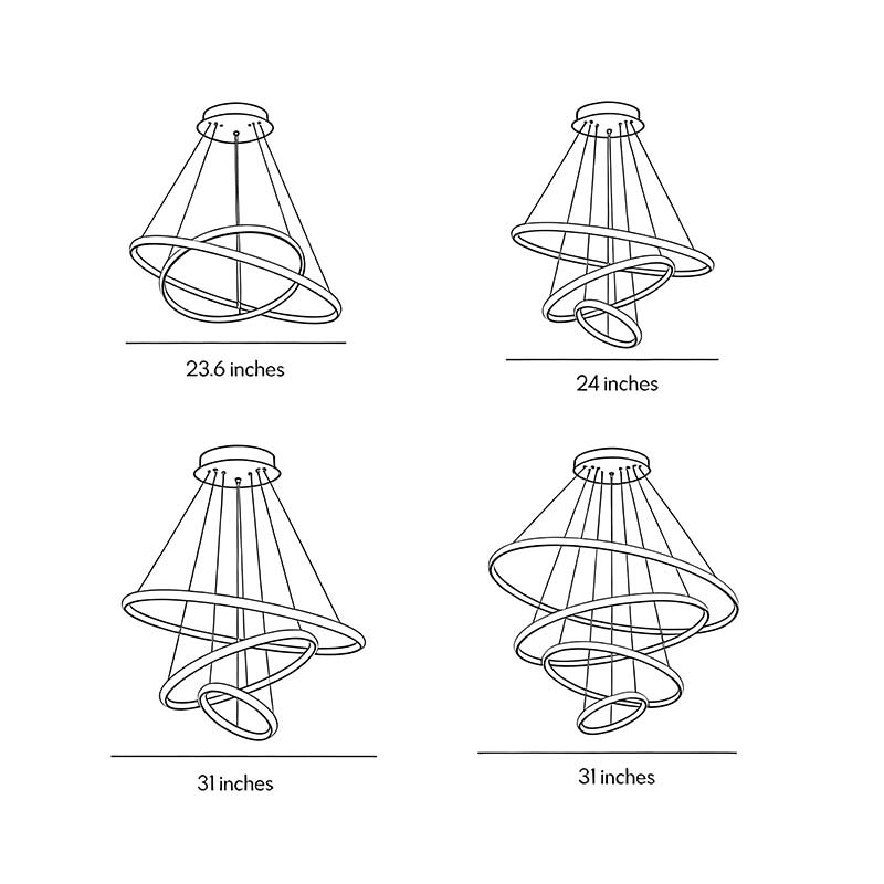 Ring LED Chandelier Modern Unique Metal Ceiling Light