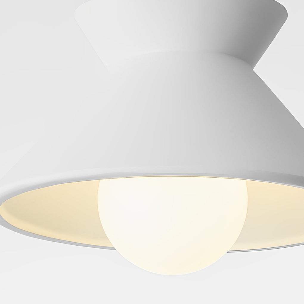 Plaster Cone Pendant Light Creative White Cement Ceiling Light