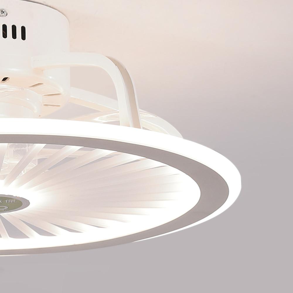 Round Ceiling Fan with Light Modern Leafless LED Light