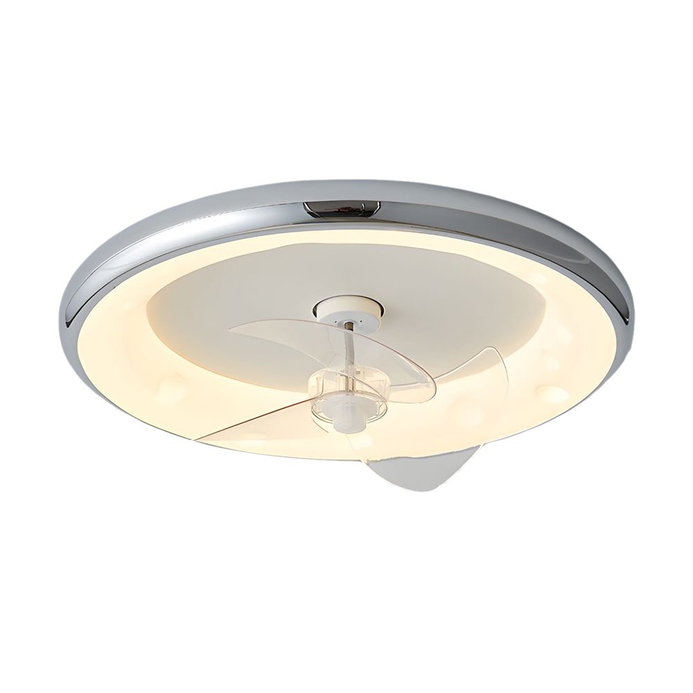 Round Ceiling Fan with Light Remote‑controlled 3‑blade Light