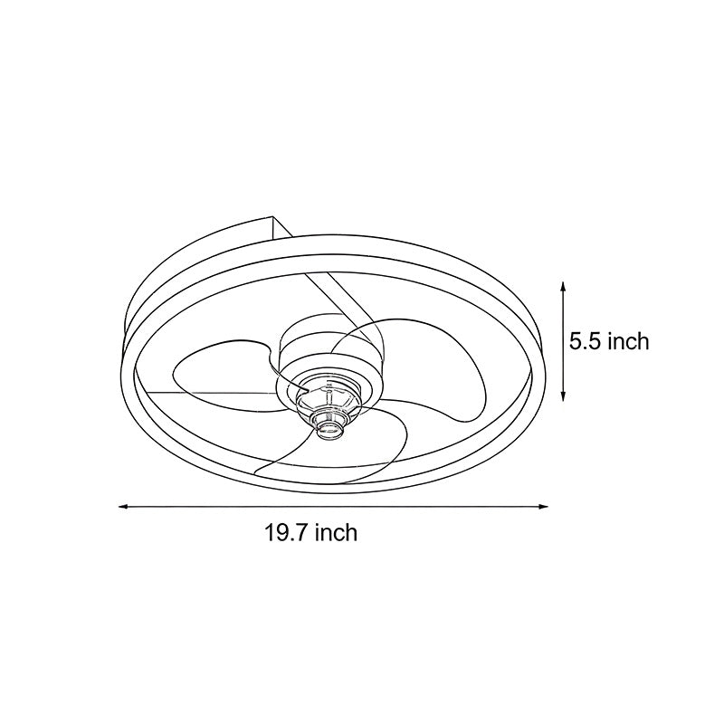 Round Ceiling Fan with Light Modern Silent Ceiling LED Light