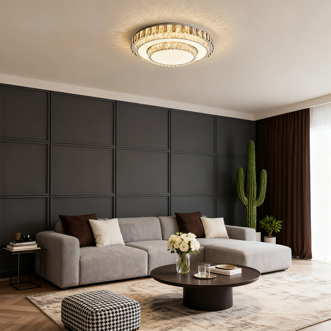 LED Light Fixtures Flush Mount Luxury Crystal Lamp