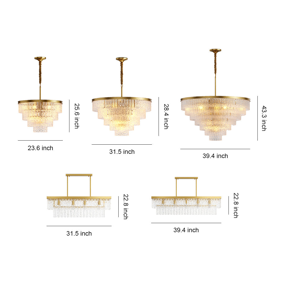 Modern Forms Chandelier Minimalist Full-Copper Luxury Ceiling Light