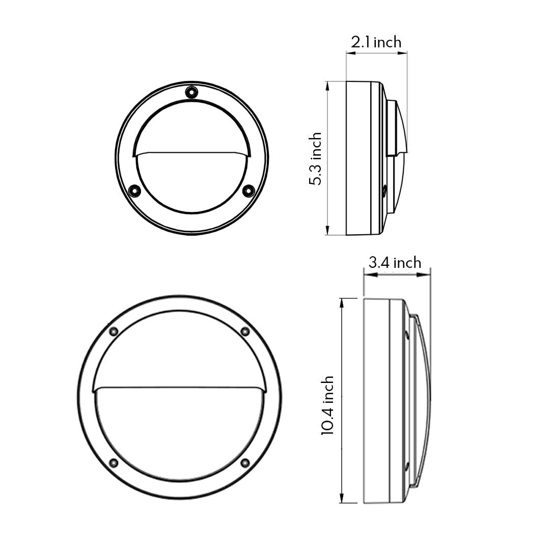 Round Outdoor Wall Sconce Waterproof Minimalist Style