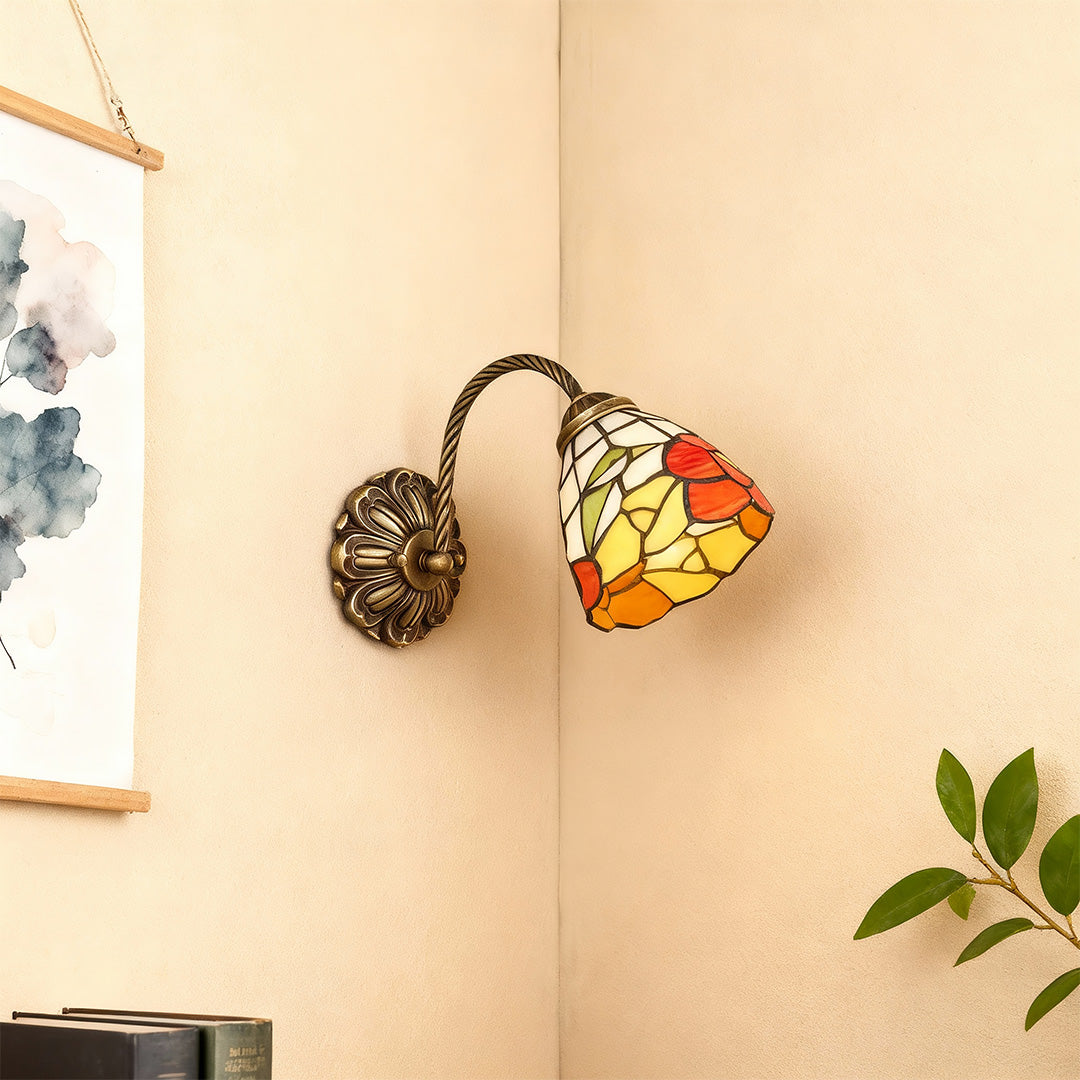 Stained Glass Wall Sconce Lighting American Country-Style Lamp