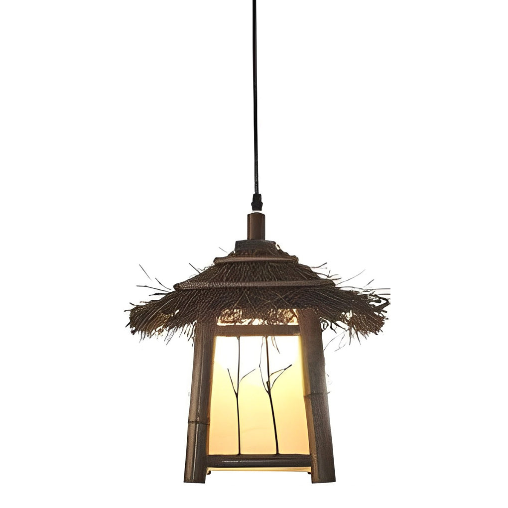 Bamboo Pendant Light Farmhouse Modern Atmosphere Lawn Light