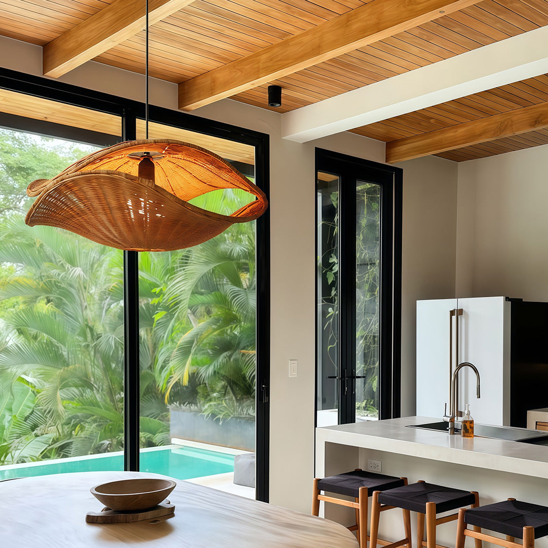 Rattan Pendant Light Fixtures Wabi-Sabi Creative Ceiling Light